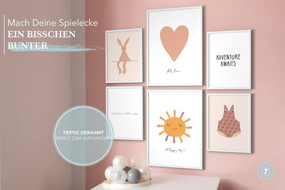 Papierschmiede® Bilder Kinderzimmer Kids Mood Poster Set Welcome Baby, Gerahmte Bilder fürs Kinderzi