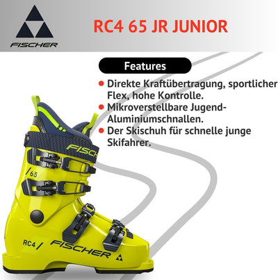 VDP Skischuhe Skistiefel für Kinder/Jugendliche - Fischer RC4 65 JR Junior - Kinder/Jugendliche Alpi