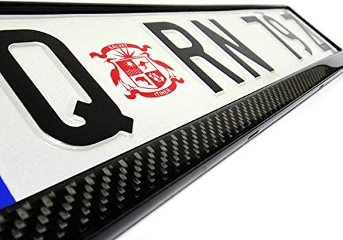 3D-Kohlefaserrahmen für EU-Kennzeichenhalter, schwarz, 2 Stück, Kfz-Kennzeichen