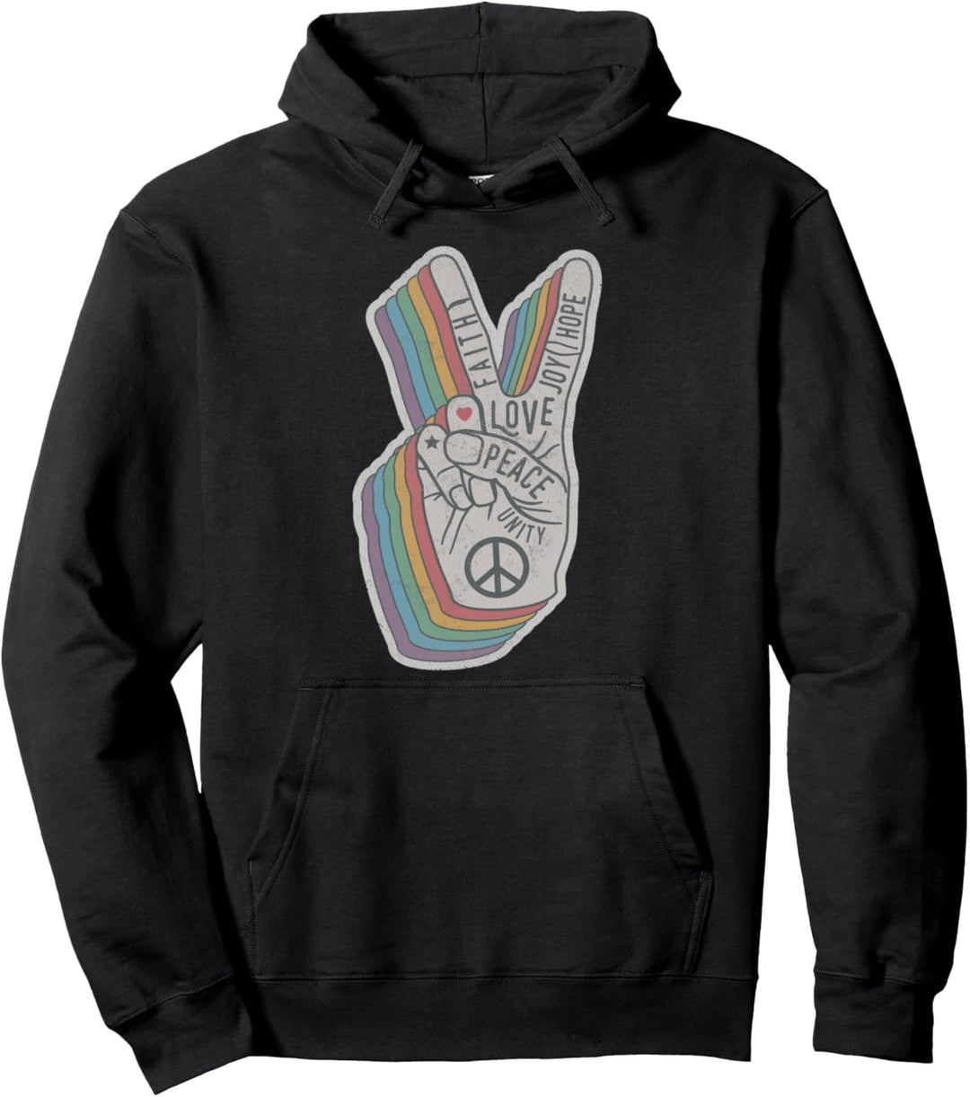 Frieden Handzeichen Hippie Pullover Hoodie