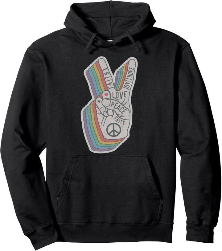 Frieden Handzeichen Hippie Pullover Hoodie