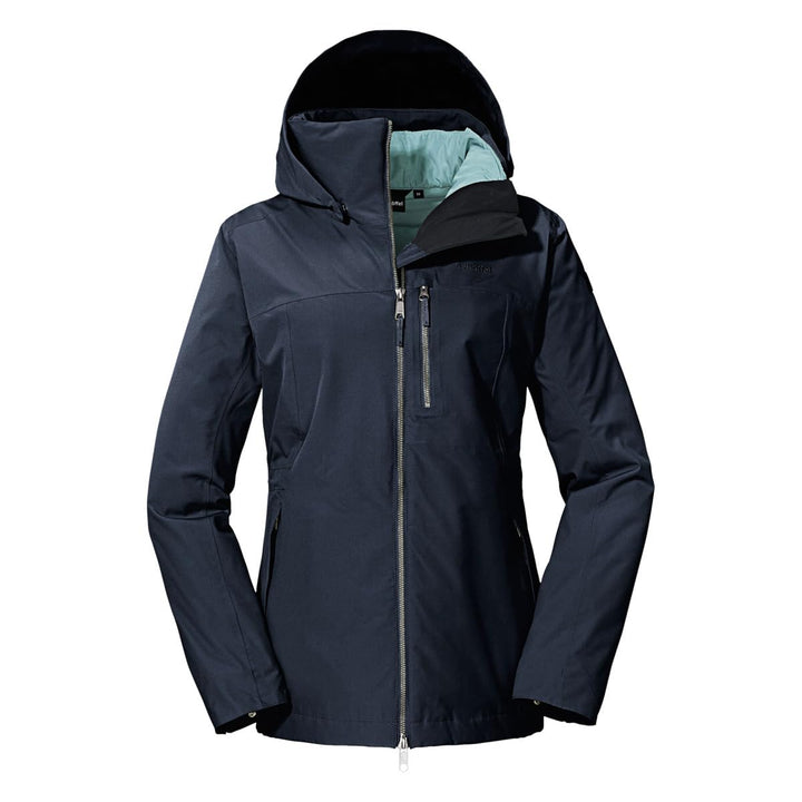 Schöffel Damen 3in1 Jacket Krakau L, wind- und wasserdichte Winterjacke aus 4-Wege Stretch mit abneh