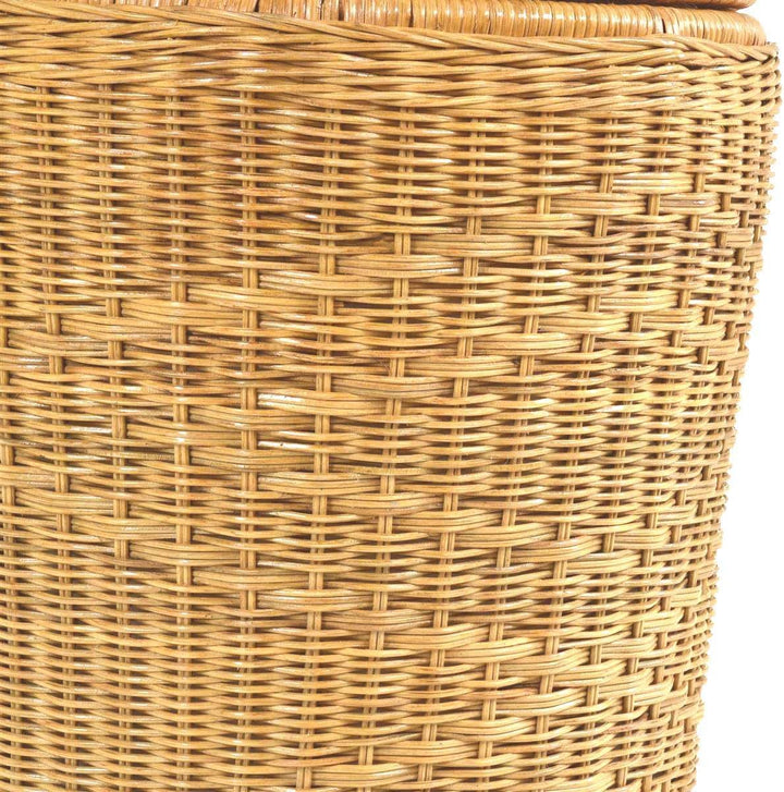 Edle Rattan Wäschetonne Wäschekorb mit Deckel Korb Aufbewahrung für Wäsche mit Inlett Wäschesammler