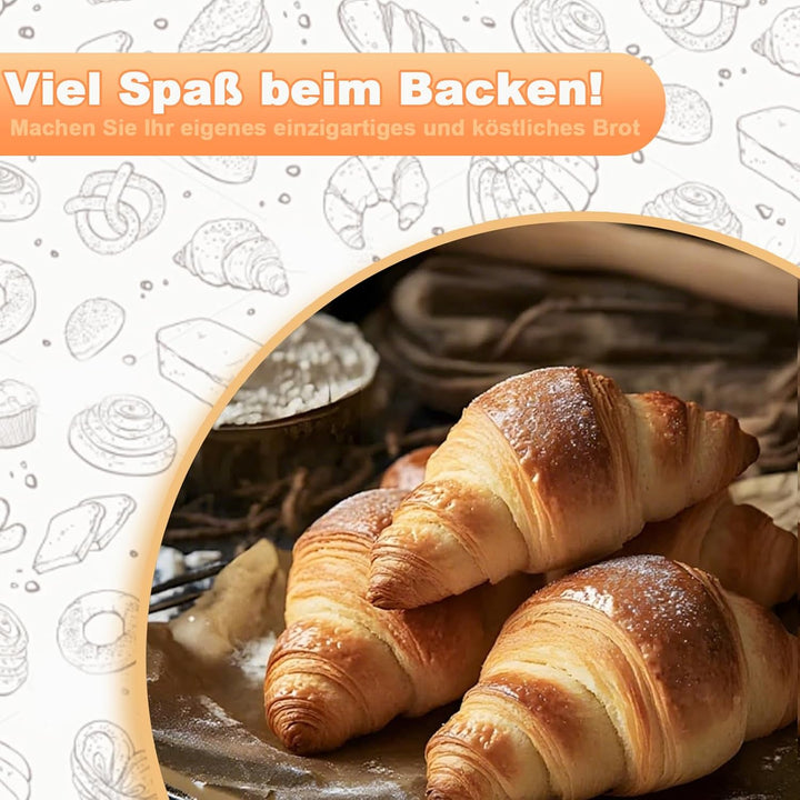 Foonary Gärkörbchen Sauerteig Starter Set 12-teilig-Sauerteig Starter Kit mit 2 Gärkörbchen (23+25cm
