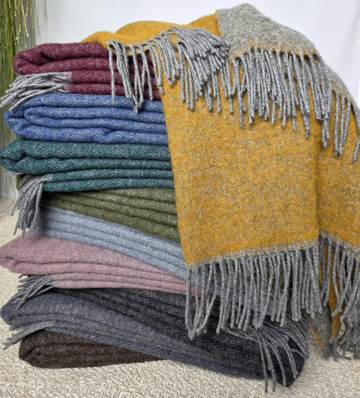 Wolldecke 100% Schurwolle Wohndecke in versch. Farben 140 x 200 cm Tagesdecke Schurwolldecke Woll-Pl