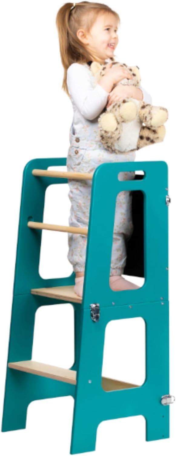 Lernturm ab 1 Jahr DeveKids (Grün und Holz, Ohne Rutsche) Ohne Rutsche Grün und Holz, Ohne Rutsche G
