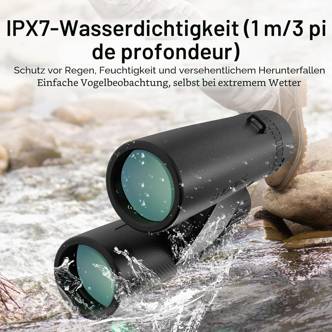 Svbony SV202 Upgraded 8x32 ED Fernglas, BAK4 Prisma FMC Objektiv, IPX7 Wasserdicht, Phasenkorrektur,