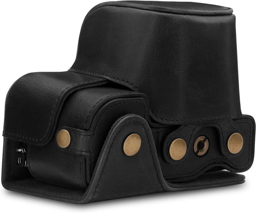 MegaGear MG1651 Ever Ready Kameratasche aus Leder, kompatibel mit Sony Alpha A6100, A6400 (16–50 mm)