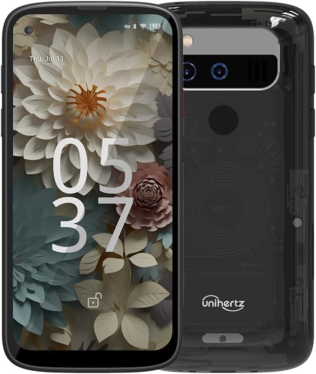 Unihertz Jelly Max - Kleinstes 5G Smartphone Android 14 Panda Glas 100MP Kamera 66W Ladegerät NFC OT