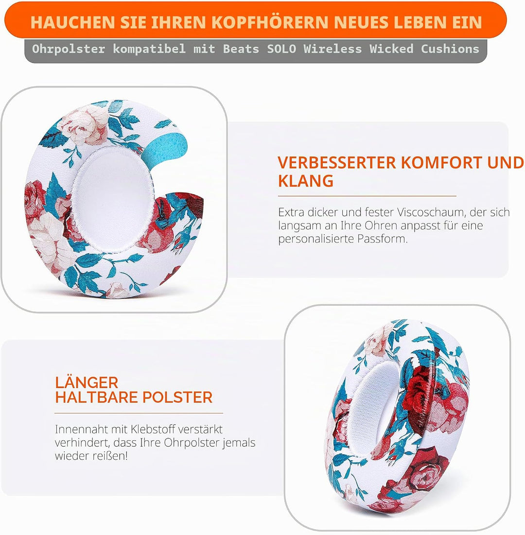 WC Extra Dicke Ersatz-Ohrpolster für Beats Solo 2 &amp; 3 Wireless On-Ear-Kopfhörer von Wicked Cushions