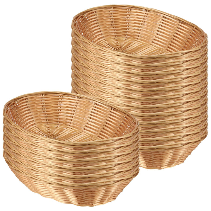 FUNSUEI 18er Set Brotkorb Oval Kunststoff, Brötchenkorb Brotkörbchen aus Plastik, 23 x 15 x 6,5cm Br