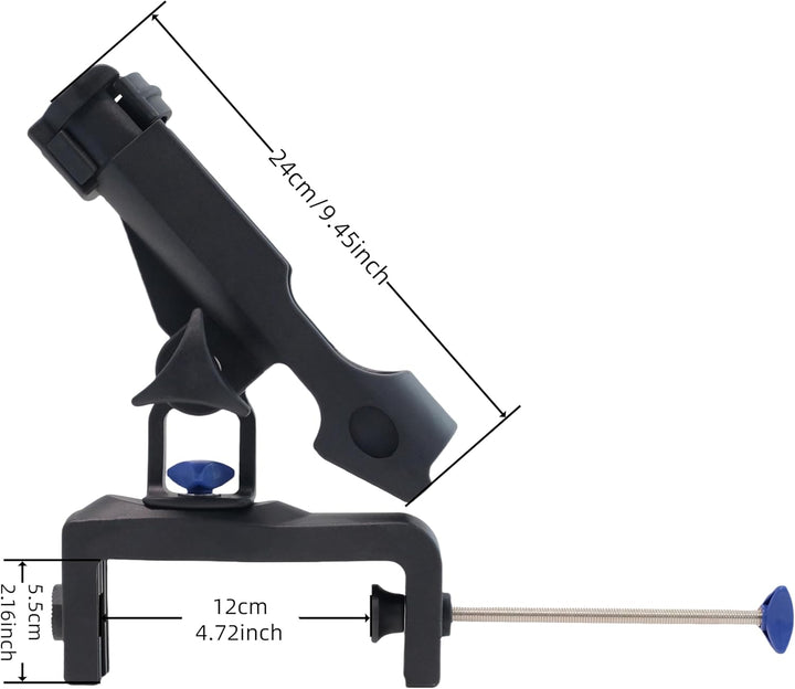 Fishing Boat Rods Holder with Large Clamp Opening 360 Degree Adjustable Fishing Rod Racks Folding Ho