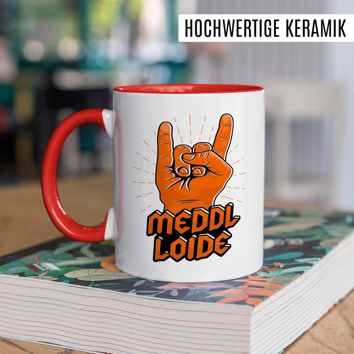 Tasse Metal Geschenk Meddl Loide, Kaffeetasse Konzert Musik Rock Meme Witzig Humor Geschenkidee Büro