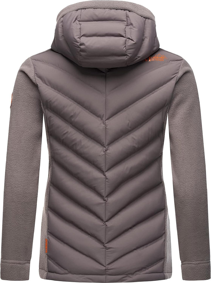MARIKOO Damen leichte Übergangsjacke Steppjacke Mount Haruna S Grau, S Grau