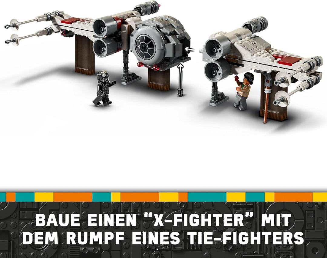 LEGO Star Wars Mashup aus TIE Fighter & X-Wing, baubare Spielzeug Sternjäger, Geschenkidee für Kinde