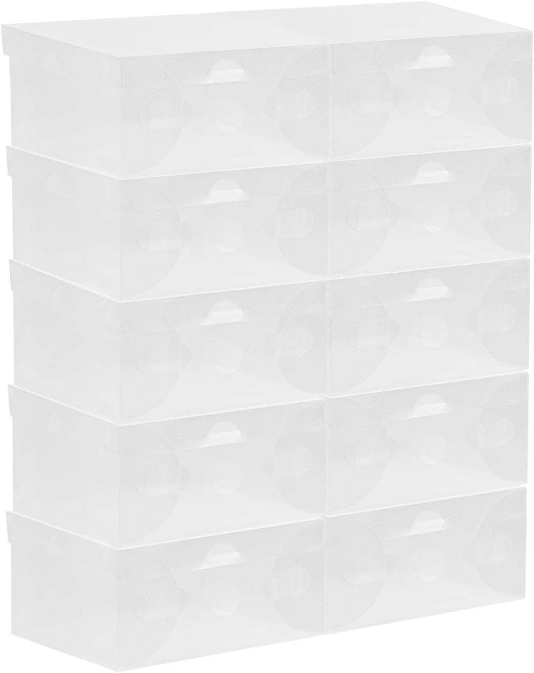 20 er Set Schuhkarton Set Schuhkarton mit Deckel stapelbar transparente Kunststoffbox 28x18x10cm Auf