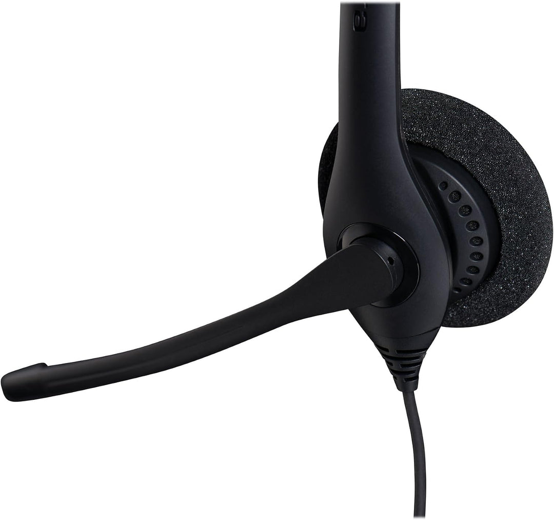 Jabra Biz 1500 Quick Disconnect On-Ear Stereo Headset - Corded Headphone with Noise-cancelling Micro
