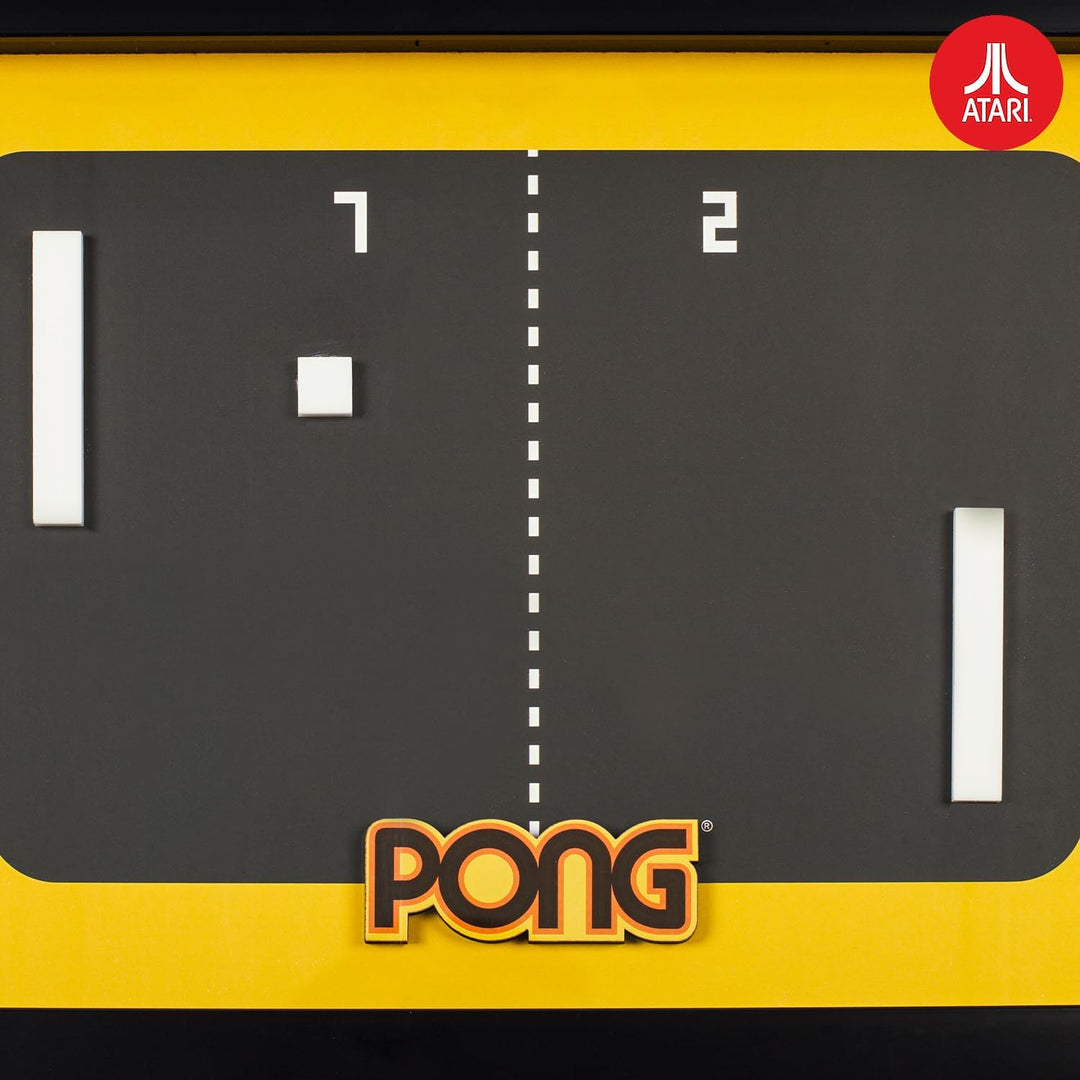 Offizielle Atari 3D-Wandkunst, authentische Pong-Kollektion für Gaming-Setup, Gamer-Tapete, Spielzim