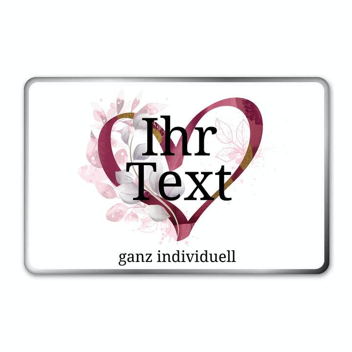 STEMPEL-FABRIK – personalisierbare eckige Dose mit Name oder Wunschtext – Aquarell Motiv mit rotem H