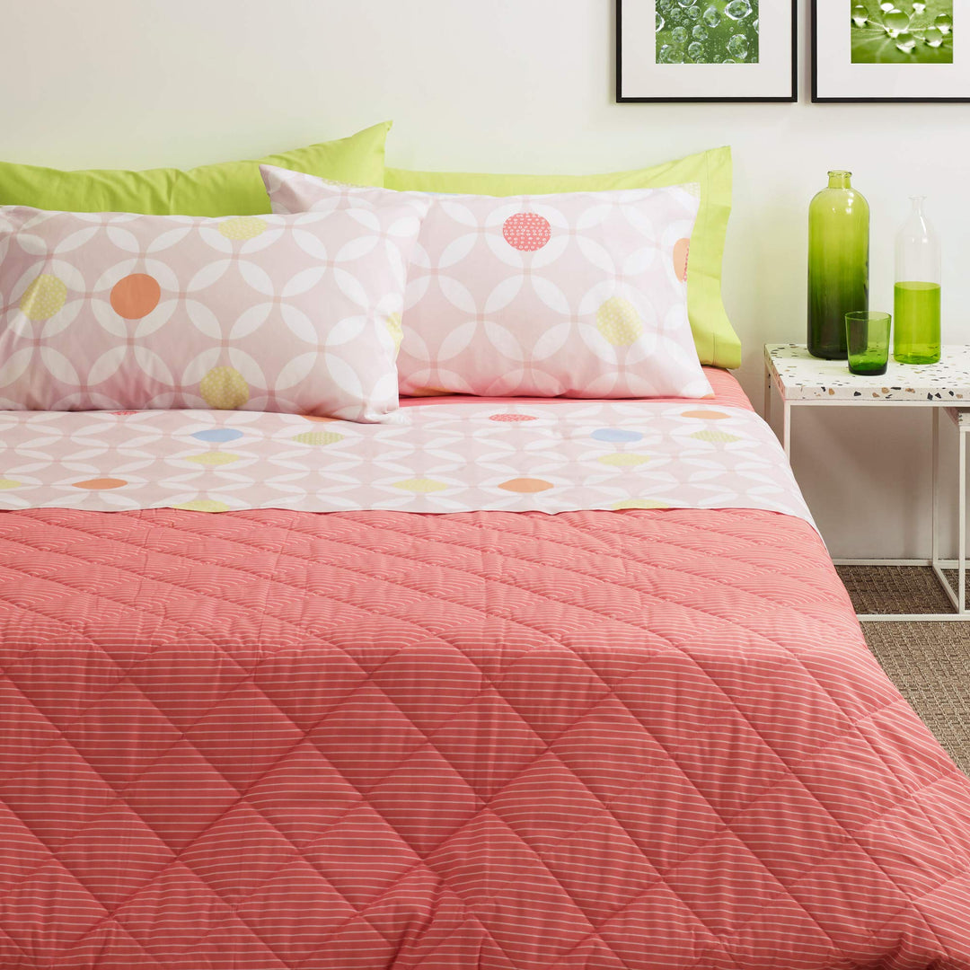 Bassetti Bettwäsche-Set für Doppelbett, 100 % Baumwolle, Ober- und Unterteil + 2 Kissenbezüge (Rosa)