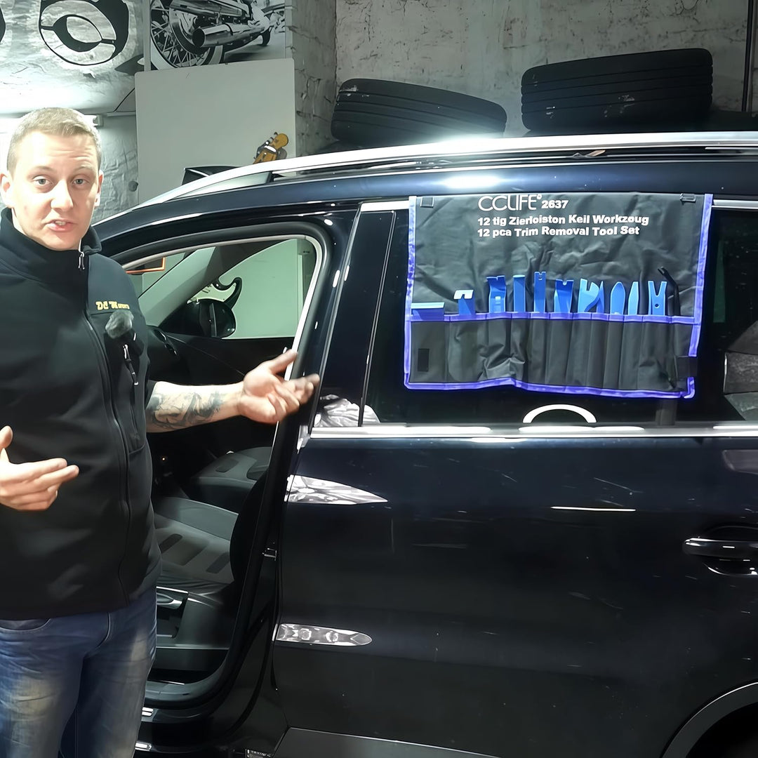 CCLIFE 12tlg Auto Demontage Werkzeug Set PP PA+ Zierleistenkeile Innenraum Verkleidung Türverkleidun