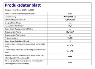 Kaiser A 6423 ElfBe • Retro Dunstabzugshaube • Abzugshaube • Wandabzugshaube • Abluft/Umluft • 3 Stu