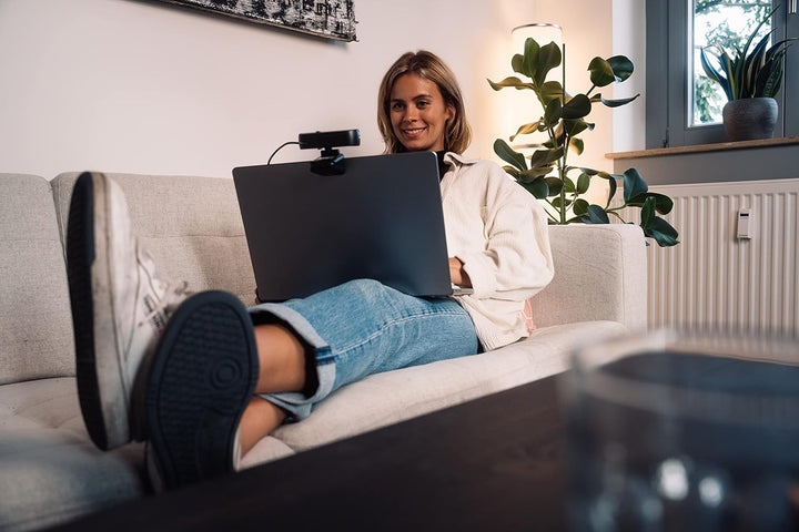 Verbatim Webcam mit Mikrofon, externe Kamera für Computer oder Laptop mit Full HD 1080 p Autofokus,
