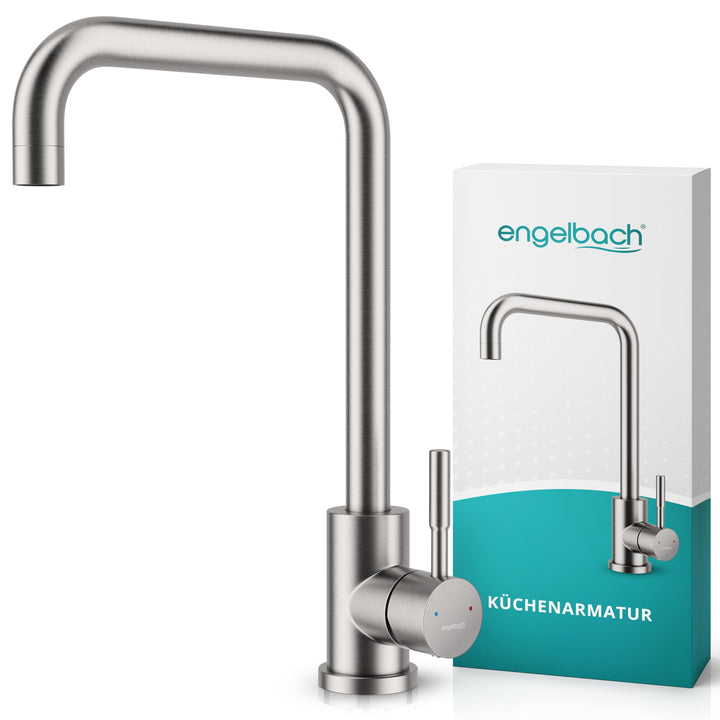 Engelbach® Wasserhahn Küche - 360° Schwenkbare Küchenarmatur aus 304 Edelstahl - inklusive tropffrei