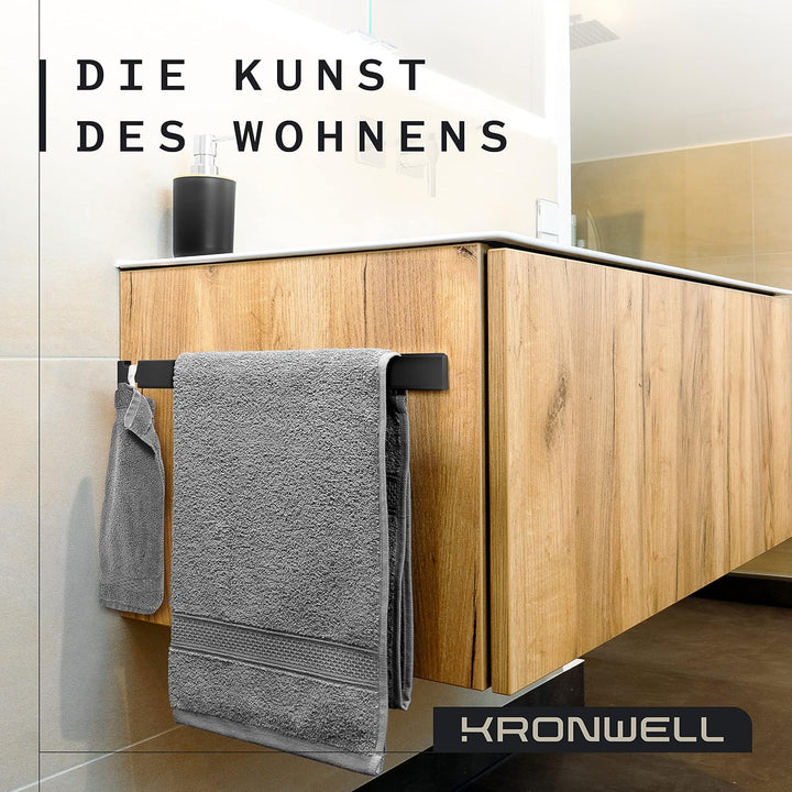 KRONWELL® Handtuchhalter ohne Bohren - Selbstklebende Handtuchhalter für Bad & Küche - Handtuchstang