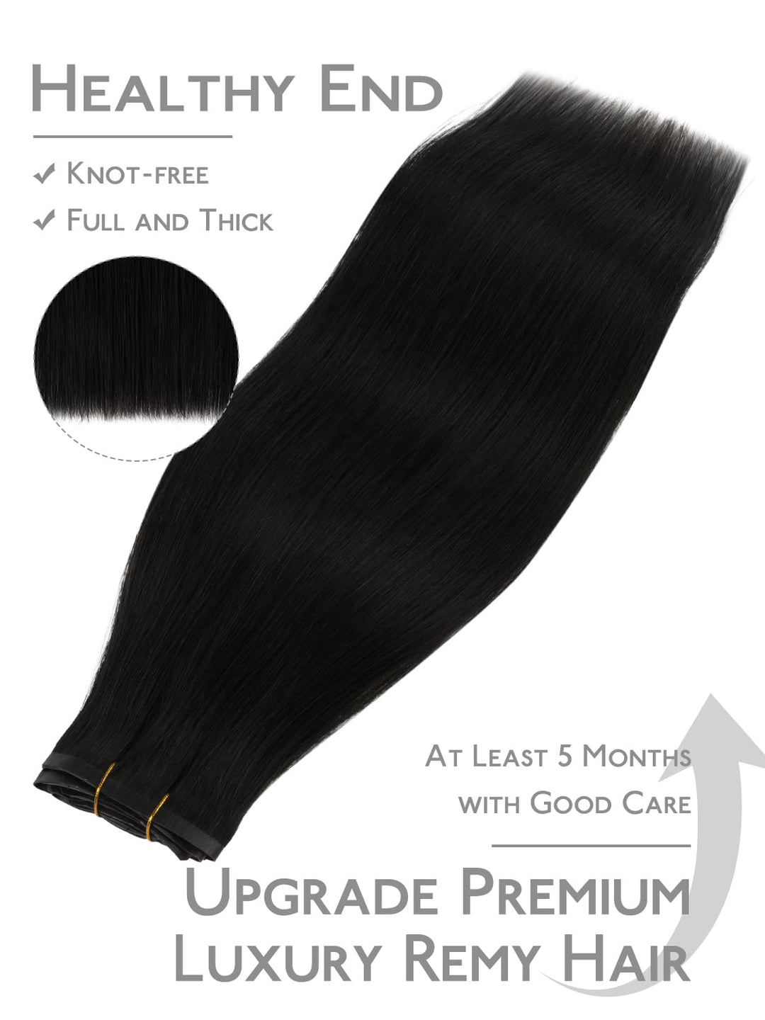 Nahtlose Clip In Extensions Echthaar, 50cm 7pcs 150g Tief Schwarz Echthaar Extensions Clip Remy Natü