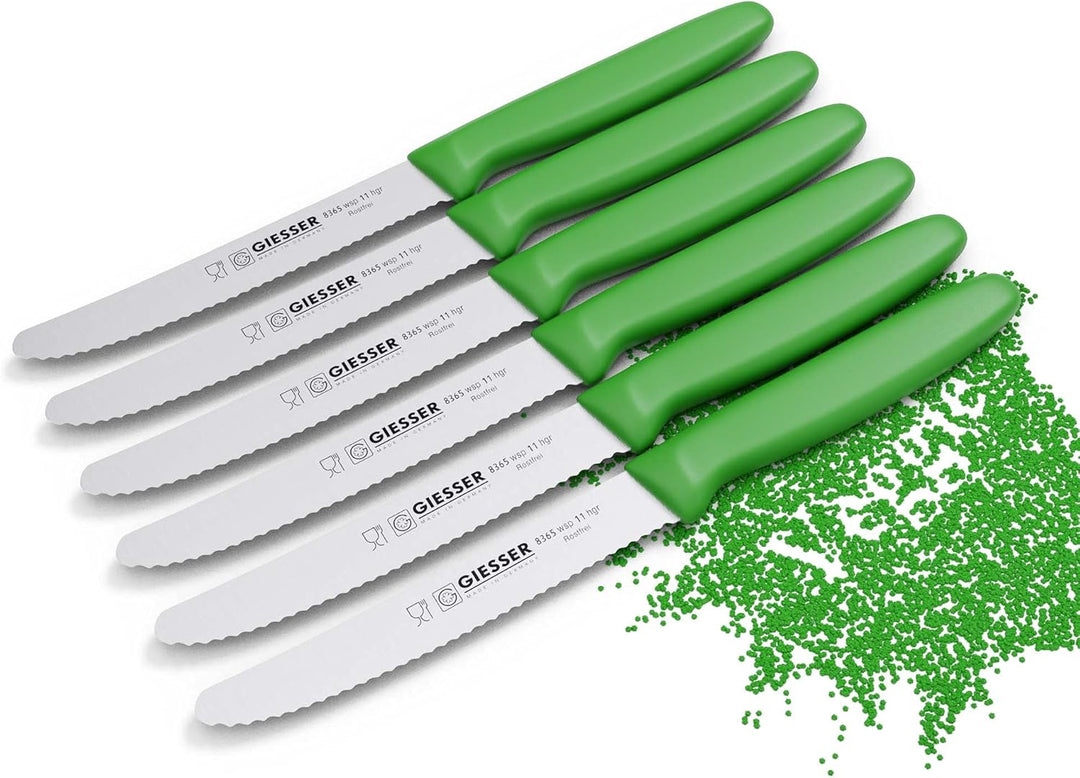 Giesser seit 1776 - Made in Germany - Tomatenmesser 6er Set Veggie, Universalmesser, grün, nachhalti