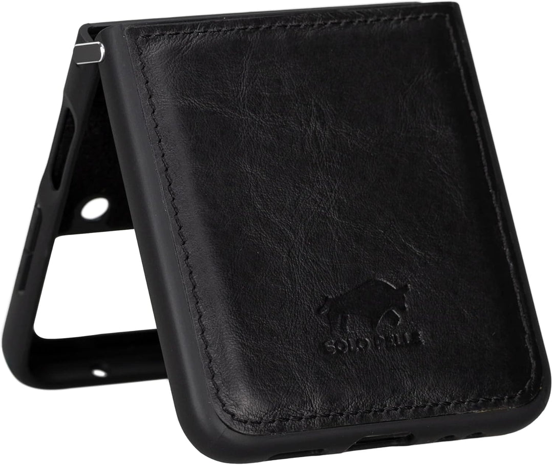 Solo Pelle Lederhülle für das Samsung Galaxy Z Flip4 Flip 4 Hülle aus echtem Leder, Model: Stanford