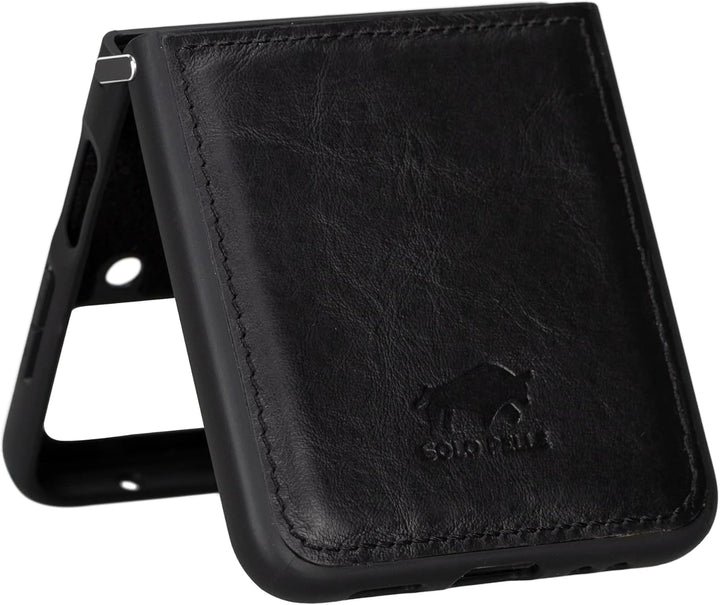 Solo Pelle Lederhülle für das Samsung Galaxy Z Flip4 Flip 4 Hülle aus echtem Leder, Model: Stanford