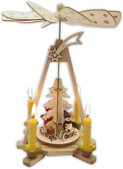 Wichtelstube-Kollektion Echtholz Pyramide Weihnachten, Handgefertigte Traditionelle Weihnachtsdeko H
