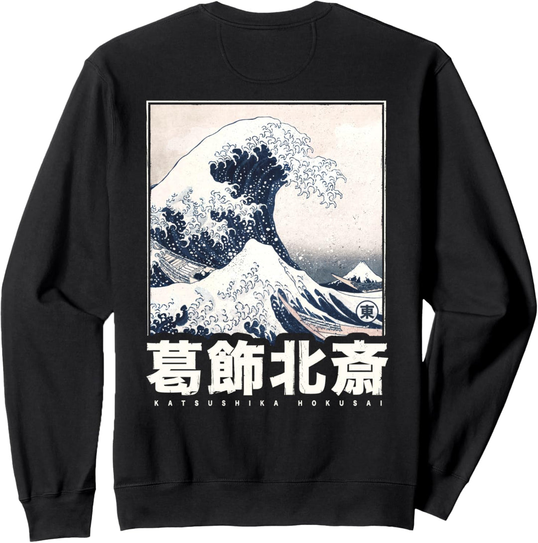 Japanische Welle Japan Style Die Grosse Welle Vor Kanagawa Sweatshirt
