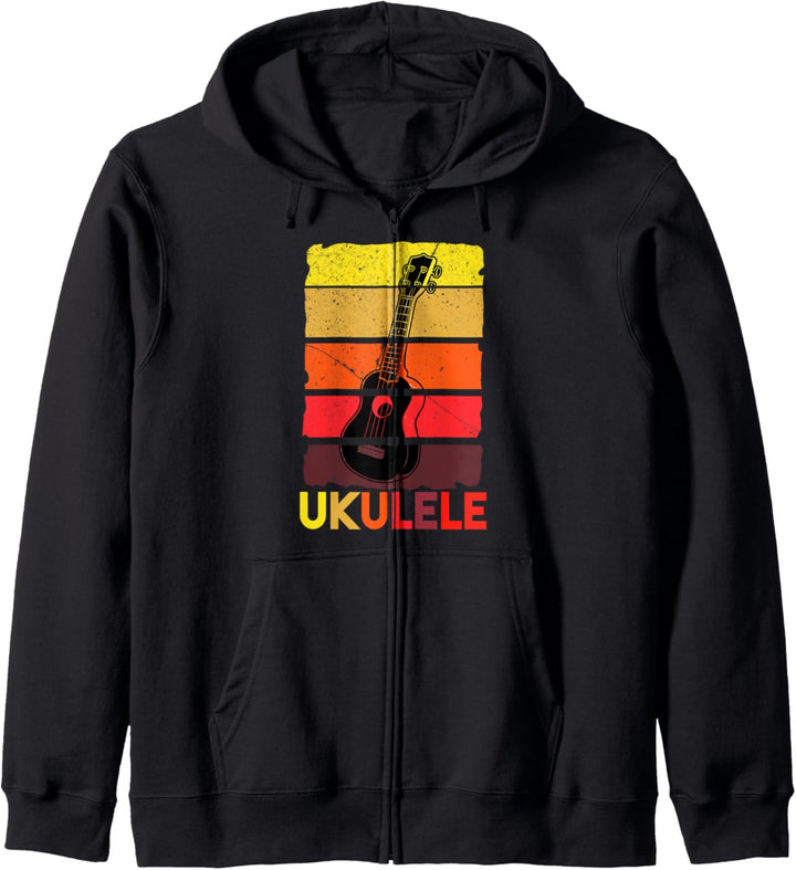 Retro Ukulele Hawaii Tropische Musik Geschenk Hemd Ukulele Kapuzenjacke