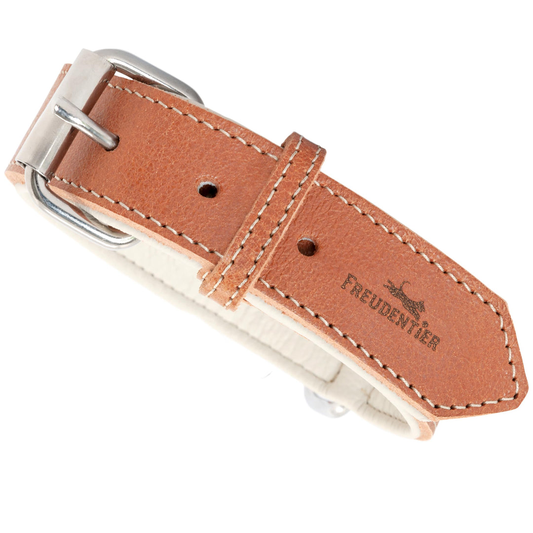 FREUDENTIER® Hundehalsband aus Leder, Made in Holland, gefüttert &amp; super komfortabel, hochwertiges b