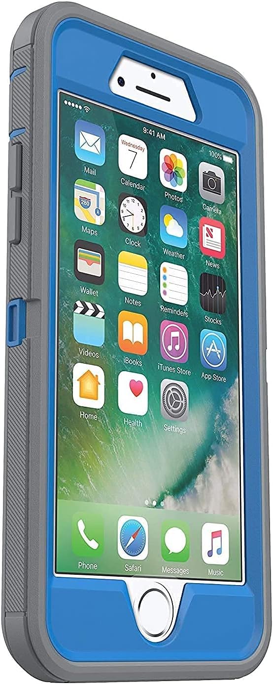 OtterBox Defender Schutzhülle für iPhone 8/7 (Nicht Plus), Schwarz, Marathoner (Cowabunga Blue/Gunme