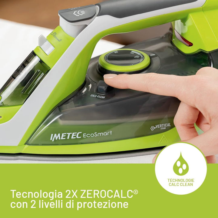 Imetec EcoSmart, Dampfbügeleisen, Eco Technologie, super gleitende Glide Keramiksohle, hervorragende