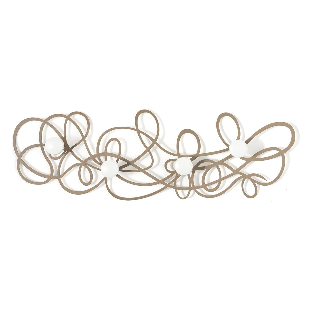 Arti & Mestieri Doodle Designer-Kleiderbügel, 100 % Made in Italy, aus Eisen, 77 x 25 cm (Beige), Be