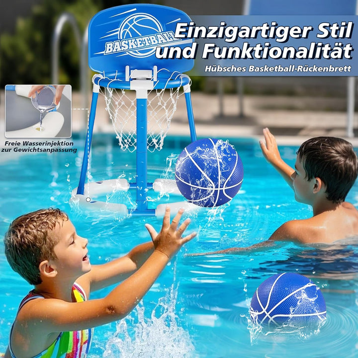Pool Basketballkorb, Pool Basketball Hoop Set, Basketballkorb für Wasser mit 2 Basketbälle und Luftp