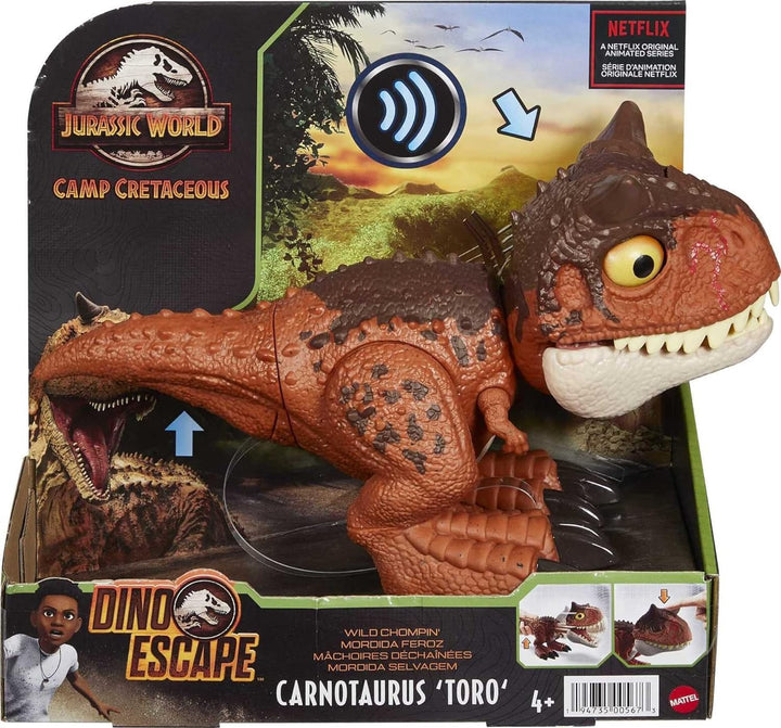 Jurassic World HBY85 - Beissangriff Carnotaurus Toro-Dinosaurier-Actionfigur, Dinosaurier Spielzeug