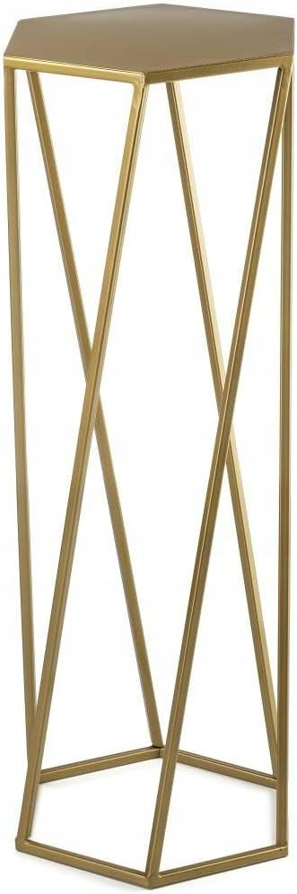 HowHomely Gold Blumenständer Metall 70 cm Hoch - Solider Blumenhocker in Sechseckiger Form - Pflanze