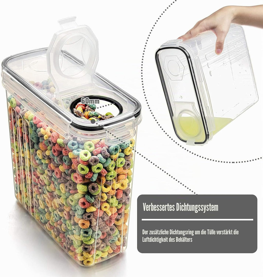 Wildone Frischhaltedosen, luftdicht, Müsli-Vorratsdosen für Zucker, Mehl, Snacks, Backzubehör, ausla