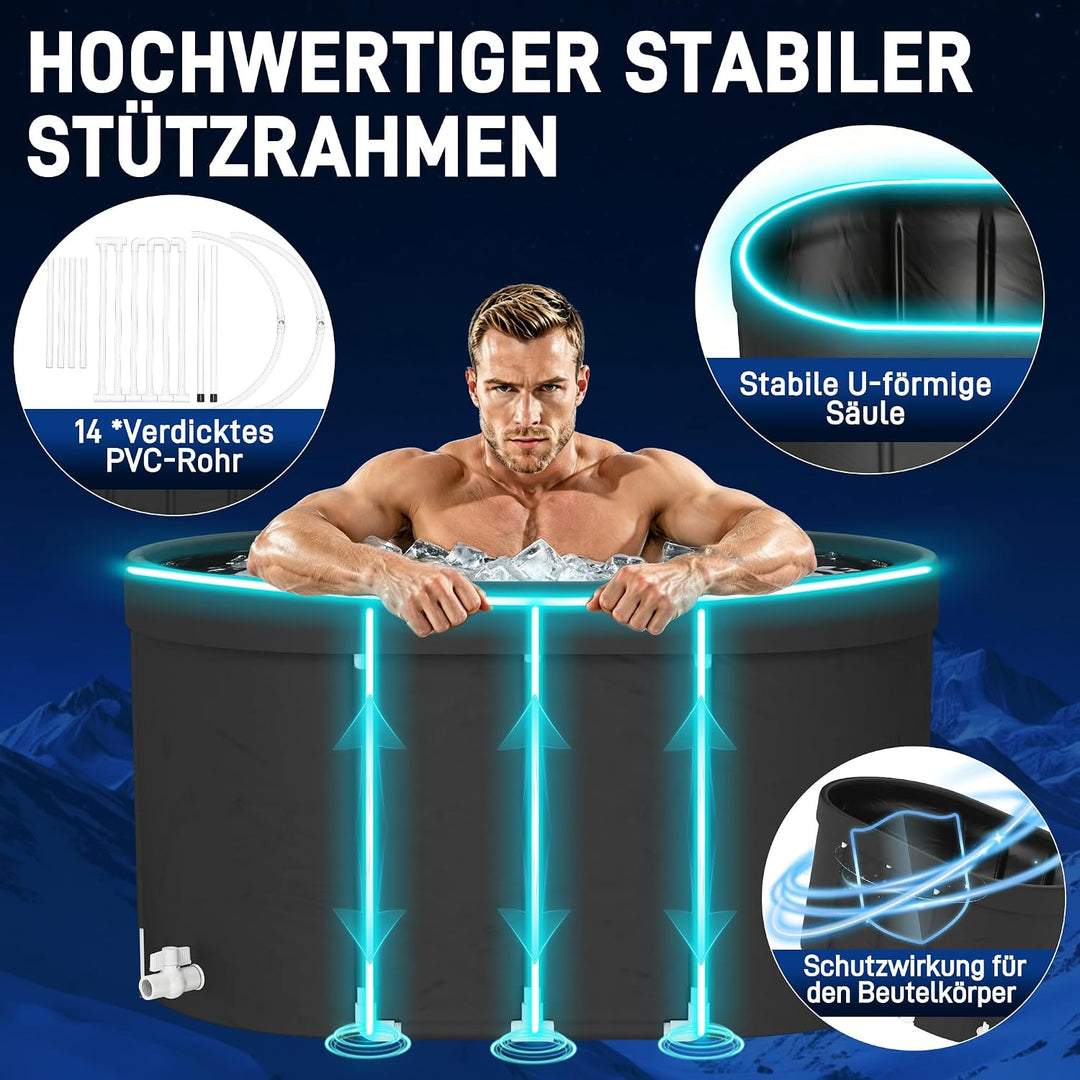 YRHome Eisbad Tonne Aufblasbare Eistonne 115 * 68CM Indoor Outdoor Kältetherapie für Sportler Wellne
