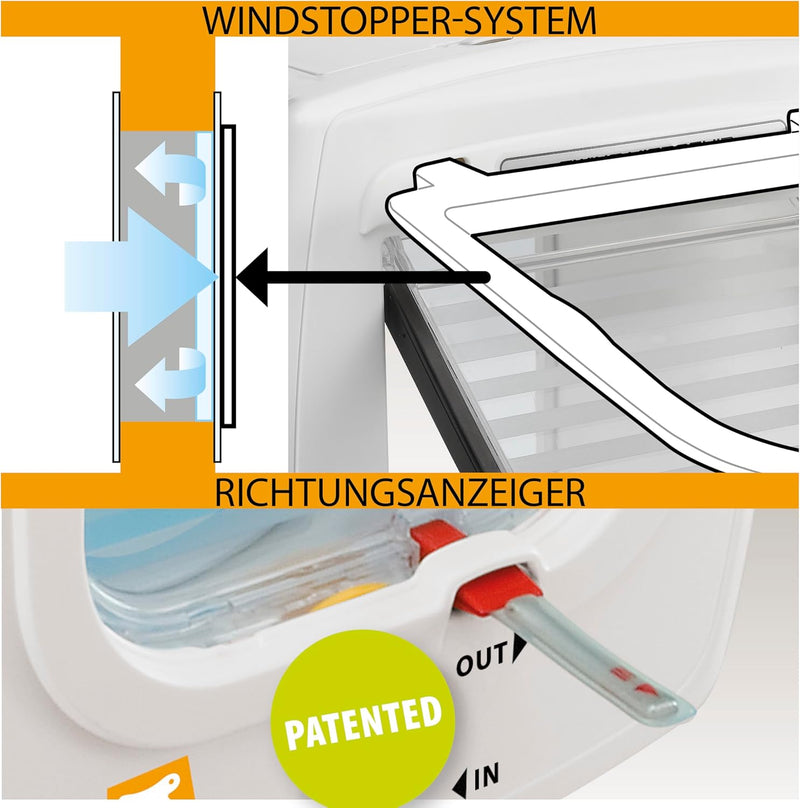 Ferplast Mikrochip Katzentür Katzenklappe SWING MICROCHIP, Haustiertür 4-Wege Tür, Windstopper-Syste