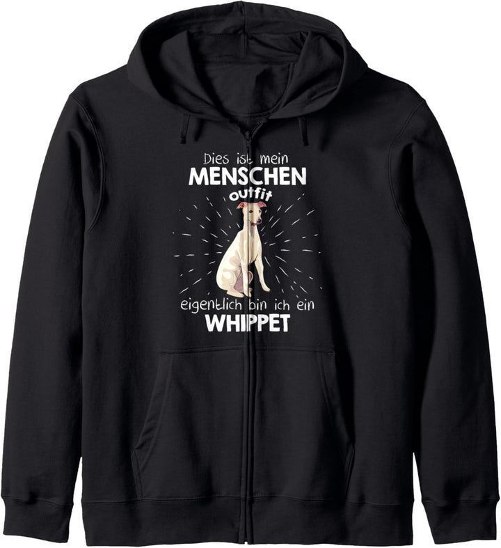 Mein Menschen Kostüm Bin ich ein Whippet Kapuzenjacke