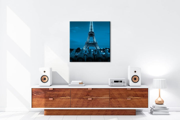 deyoli Eifelturm bei Nacht Format: 60x60 Effekt: Zeichnung als Leinwandbild, Motiv auf Echtholzrahme