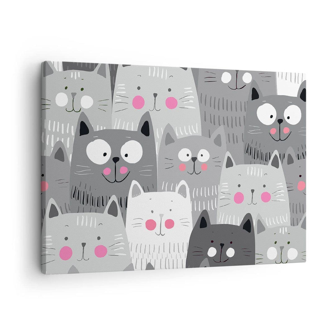 Bilder auf Leinwand Kittys Tiere Illustration Leinwandbild 70x50cm Wandbilder Dekoration Wohnzimmer