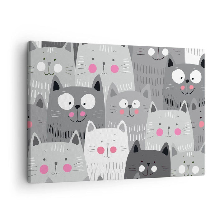 Bilder auf Leinwand Kittys Tiere Illustration Leinwandbild 70x50cm Wandbilder Dekoration Wohnzimmer
